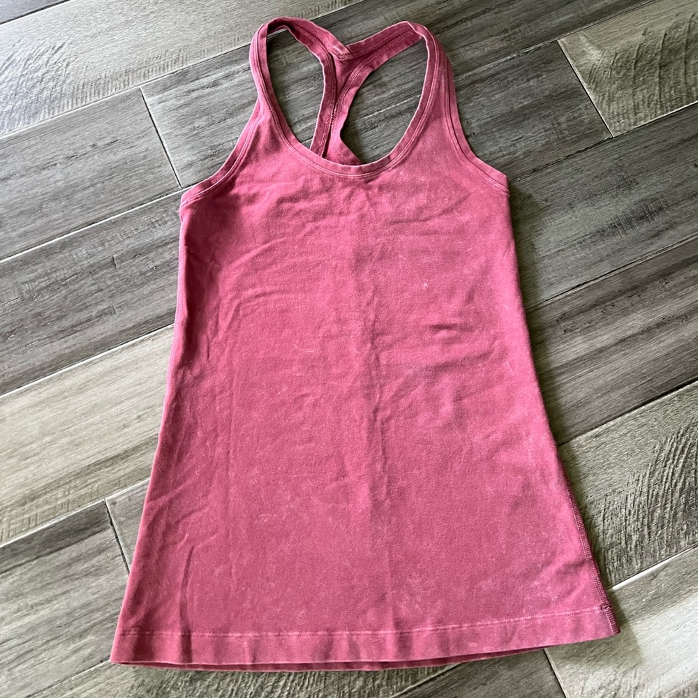 Lululemon Maroon Red Pink Razorback Tank Top Size 4